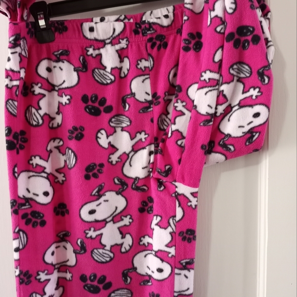 Snoopy Peanuts Fleece Pink Pajama Pants Women's Size Medium 8/10 - Picture 7 of 9